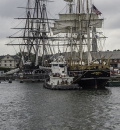 Morgan with USS Constitution